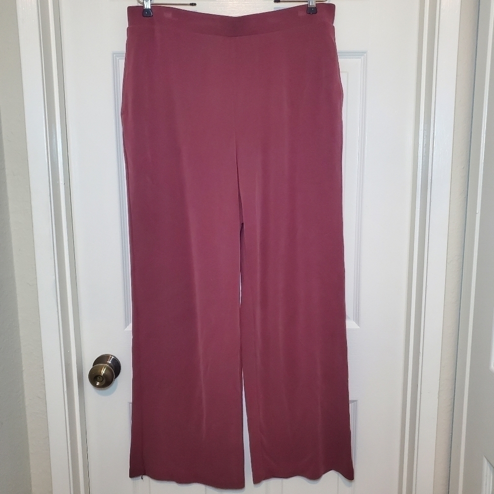 Soft Surroundings Pants Womens Large Modal Wide Leg Berry Casual Comfort Minimal